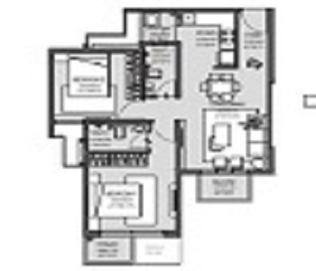 2 BHK Floor Plan - SHAPOORJI SENSORIUM